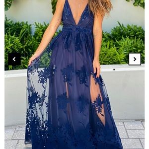 Navy maxi dress